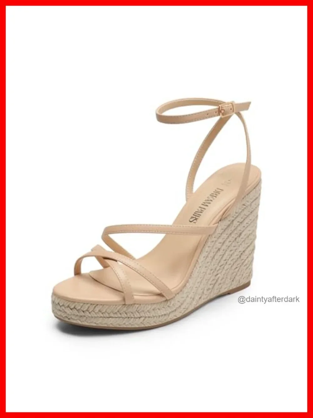 Women's Strappy Espadrille Wedge Sandals Faux Leather Platform